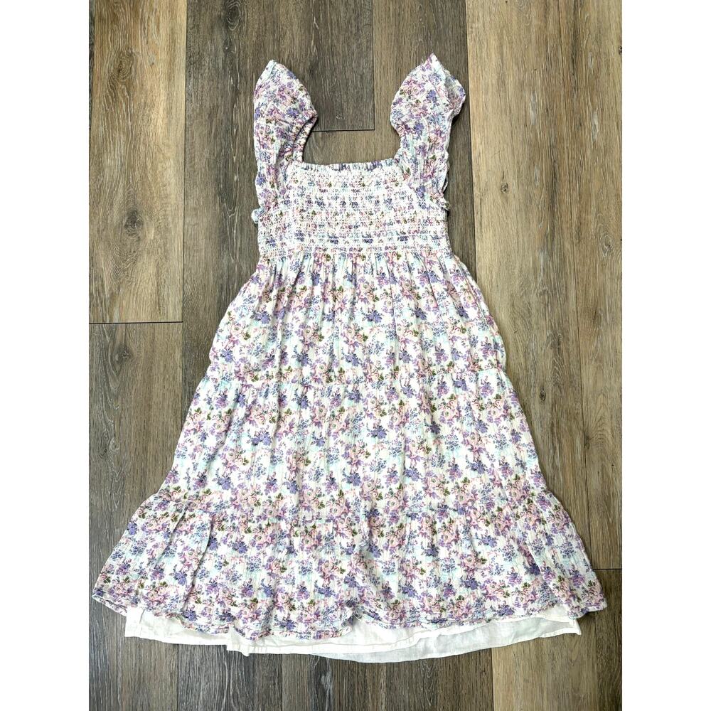 LoveShackFancy Girls Dress Size 12Y Floral Smocked Cottagecore Prairie Midi